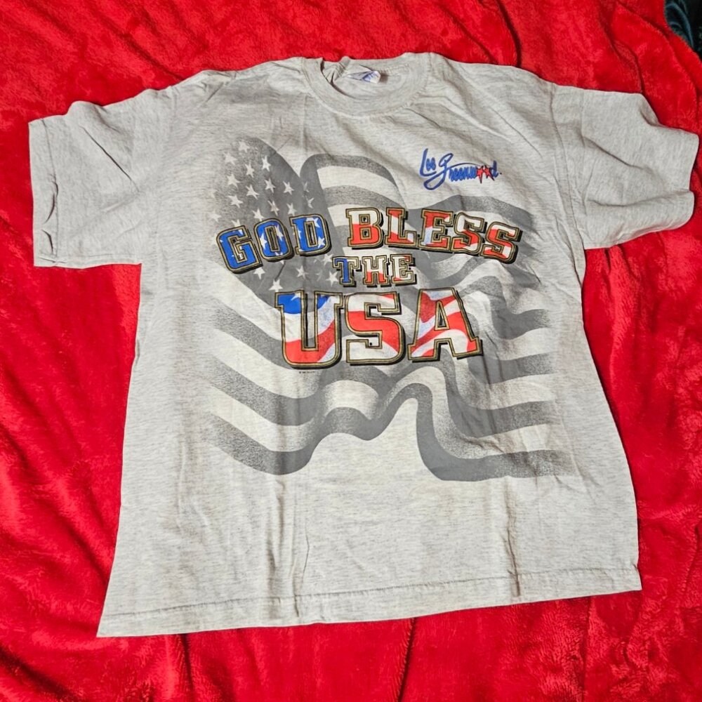 Vintage 90s Lee Greenwood God Bless The USA T-Shirt Size L Preowned Condition - Picture 3 of 5